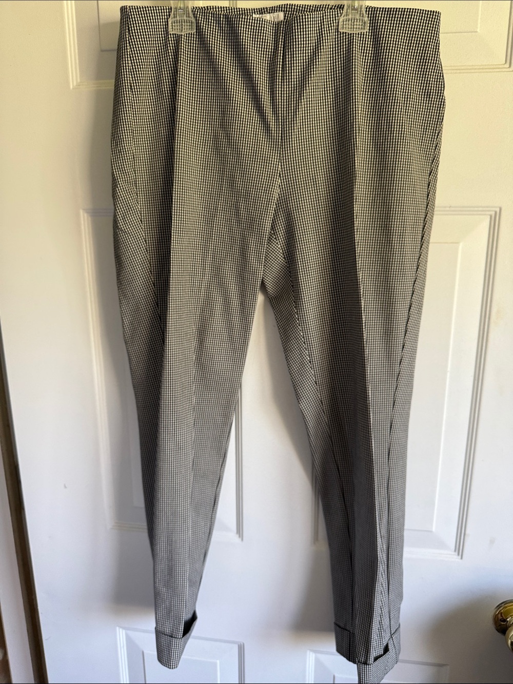 J. Jill Black and White Micro-Check Dress Pants